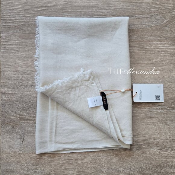 Quince Featherweight Cashmere Silk Scarf 60% and 40% Blend Ivory New With Tags - Picture 1 of 17